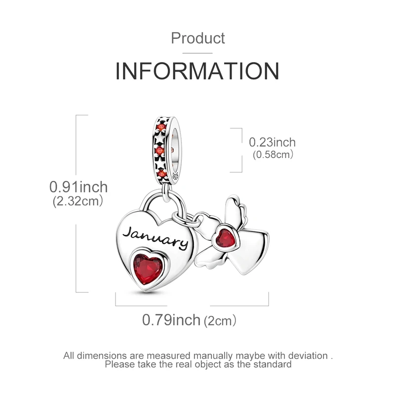 Hot Sale 925 Sterling Silver Charms Guardian Angel Birthday Stone Collection Dangle Fit Original Bracelet Women DIY Jewelry Gift