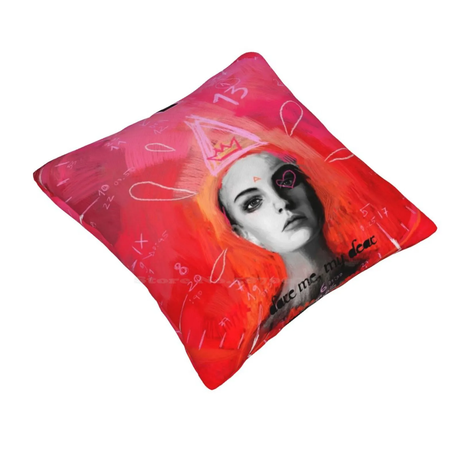 Dare Me , My Dear Ii Bedroom Office Hug Pillowcase Fashion Girl Portrait Face Feminine Colorfull Orquid Summer Autumm Trendy