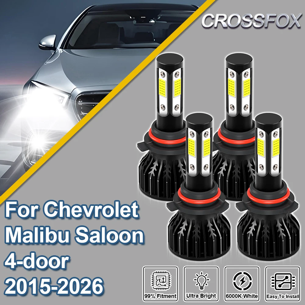 Bombillas LED para Faros Delanteros de Coche 40000LM 9005 HB3, Kit de Lámparas LED para Chevrolet Malibu Sedán 4 Puertas 2015 2016 2017 2018-2026