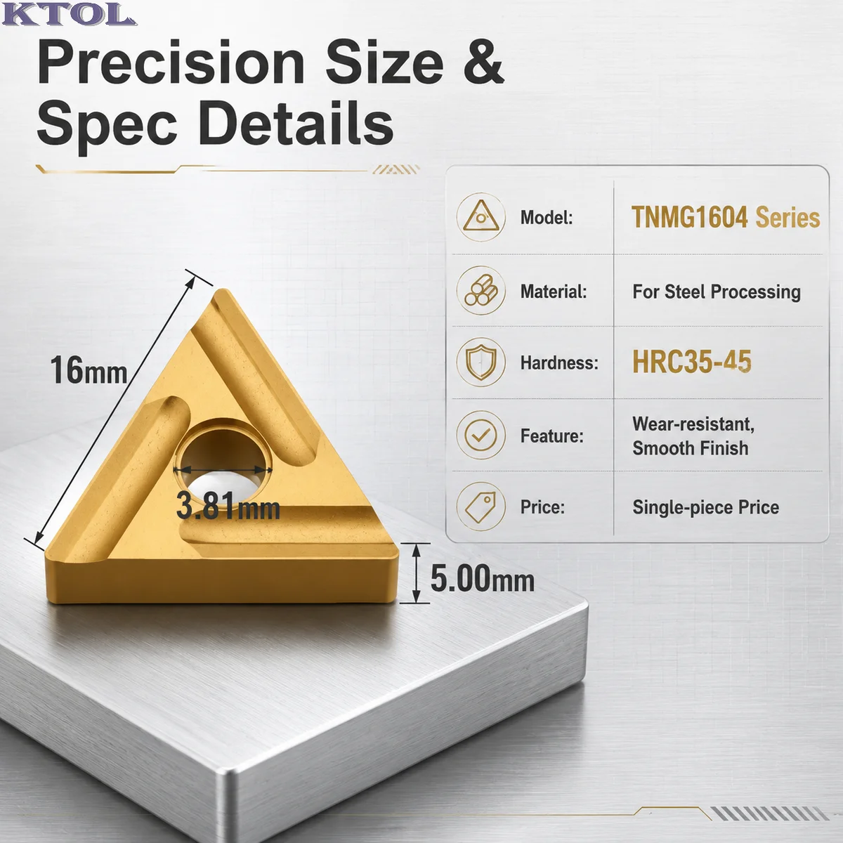 

TNMG160404 Ceramic Lathe Turning Insert Cutter Blades CNC Carbide Triangular Cermet Boring Tool for Steel Grooving Cutting 10pcs