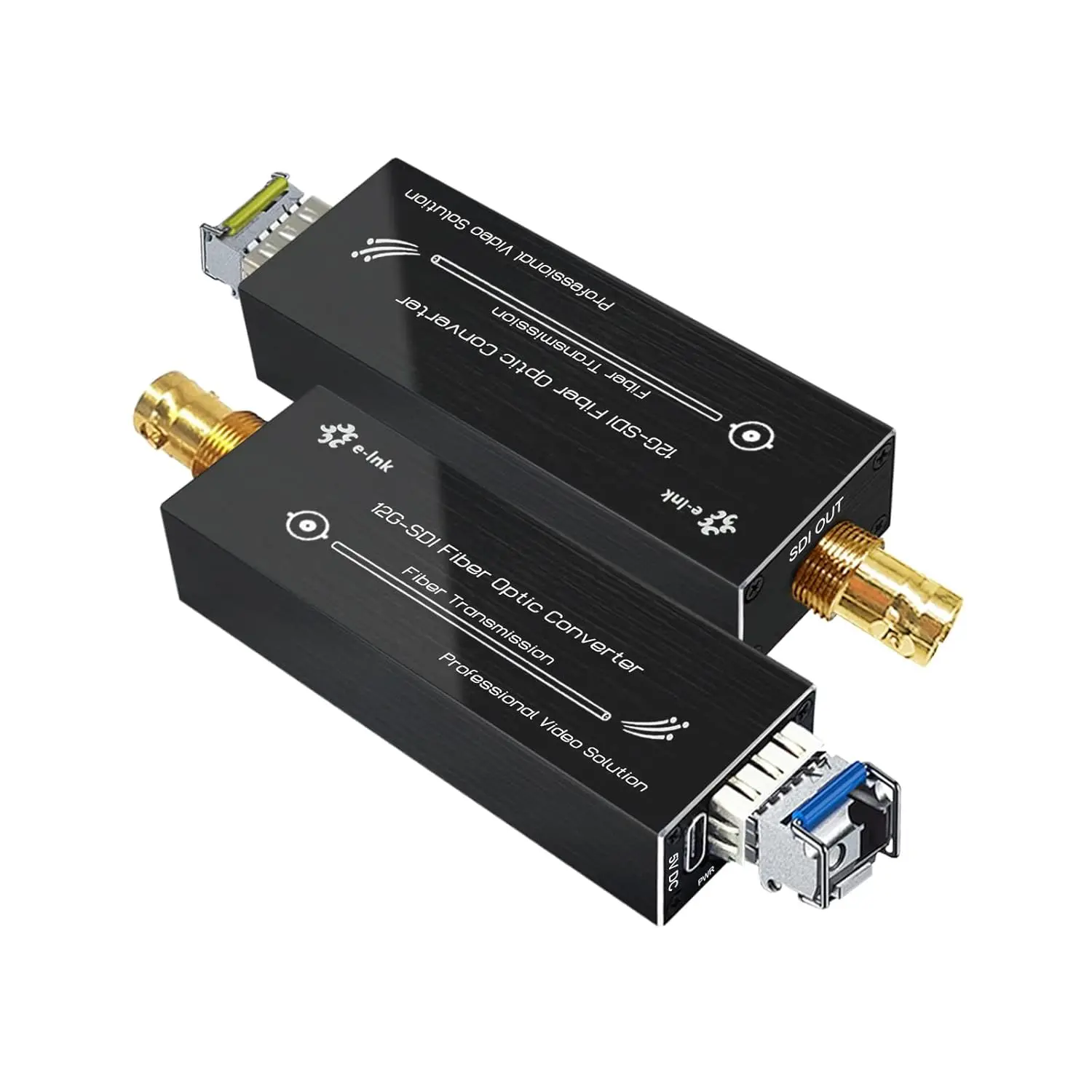 

Mini 12G-SDI to Fiber Converter, 4K60 SDI Over Fiber Extender, BNC to LC Optical Video Transmitter Receiver, 20km Single Mode