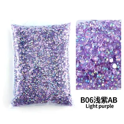 Full Purple SeriesWholesale Bulk Resin Rhinestone Jelly Ctransparent AB 2mm,3mm,4mm,5m,6mm FlatBack Nail Art Garment Decoration