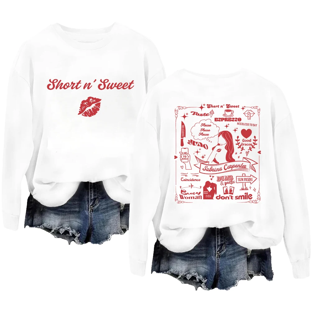 Sabrina Short n' Sweet Music Album Songs Sweatshirt Men/Women Fans Gift Vintage Hoodies Fashionable Casual Sweatshirts