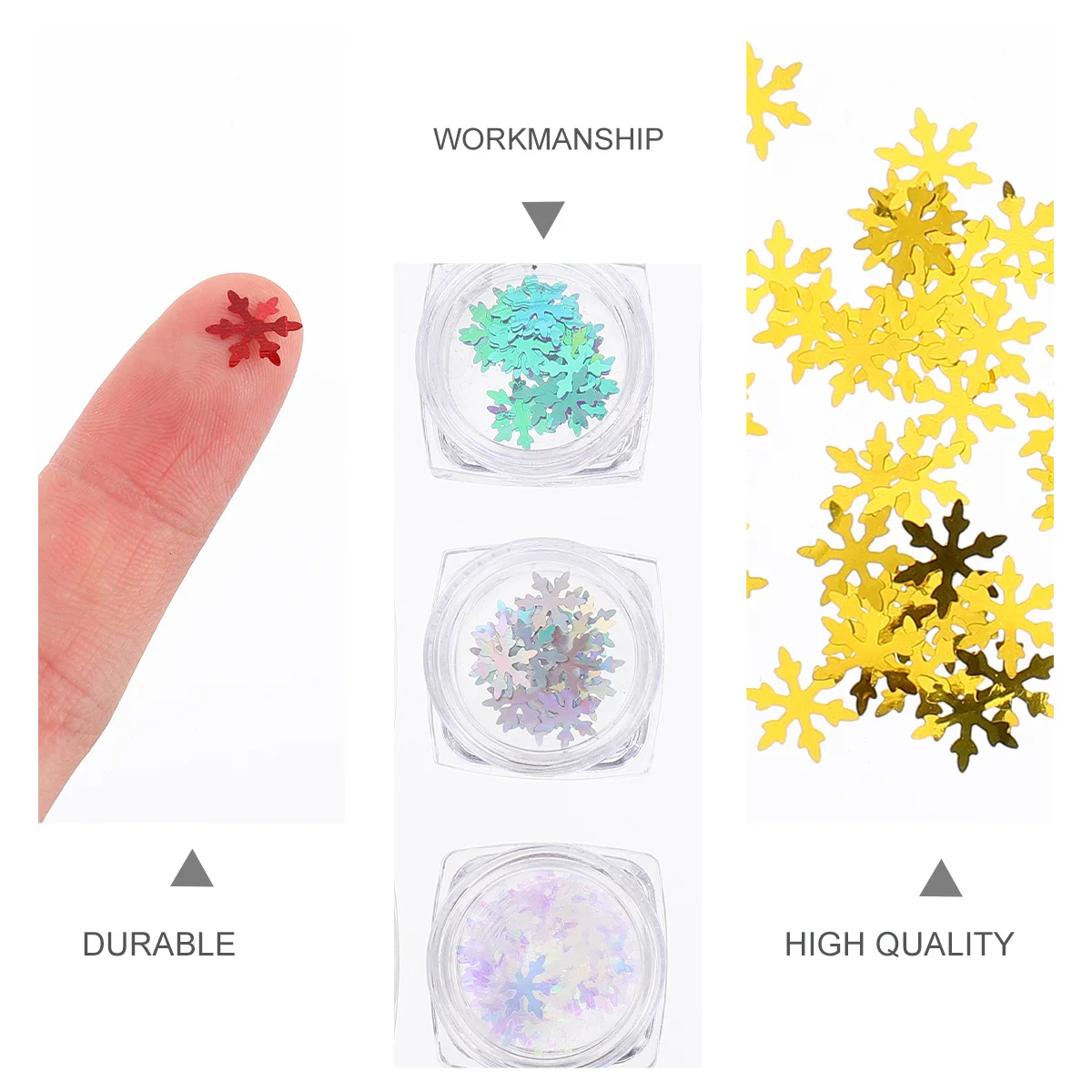 

Manicure Sequin Colored Snowflake Sequins Glitter Nails Art Stickers Box Compact Portable Gifts Women Thanksgiving Christmas