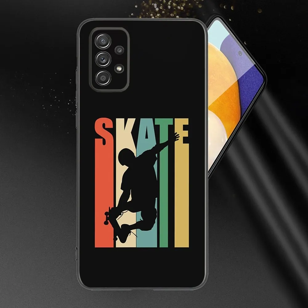 Skateboarding Skater Phone Case For Samsung Galaxy A13,A21s,A22,A31,A32,A52,A53,A71,A80,A91 Soft Black Phone Cover