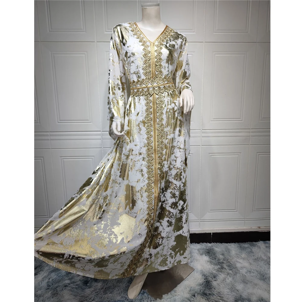 2024 Ramadan Eid Mubarak Djellaba Abaya Muslim Women Chiffon Maxi Dress Islamic Evening Party Gown Robe Jalabiya Kaftan Dubai