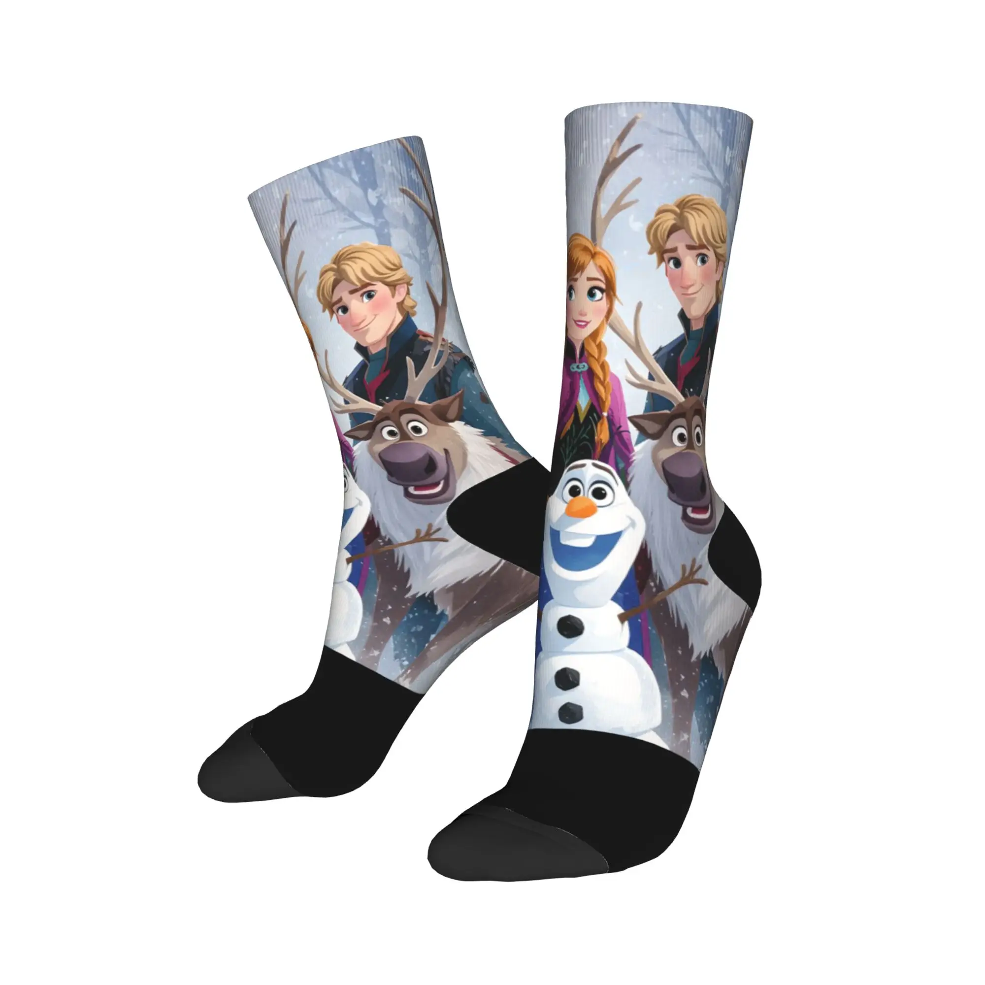 Frozens 2 الكرتون فيلم الجوارب الخريف جوارب العصرية النساء الرجال الجوارب الناعمة الدافئة نمط الجري الرياضة عدم الانزلاق الجوارب