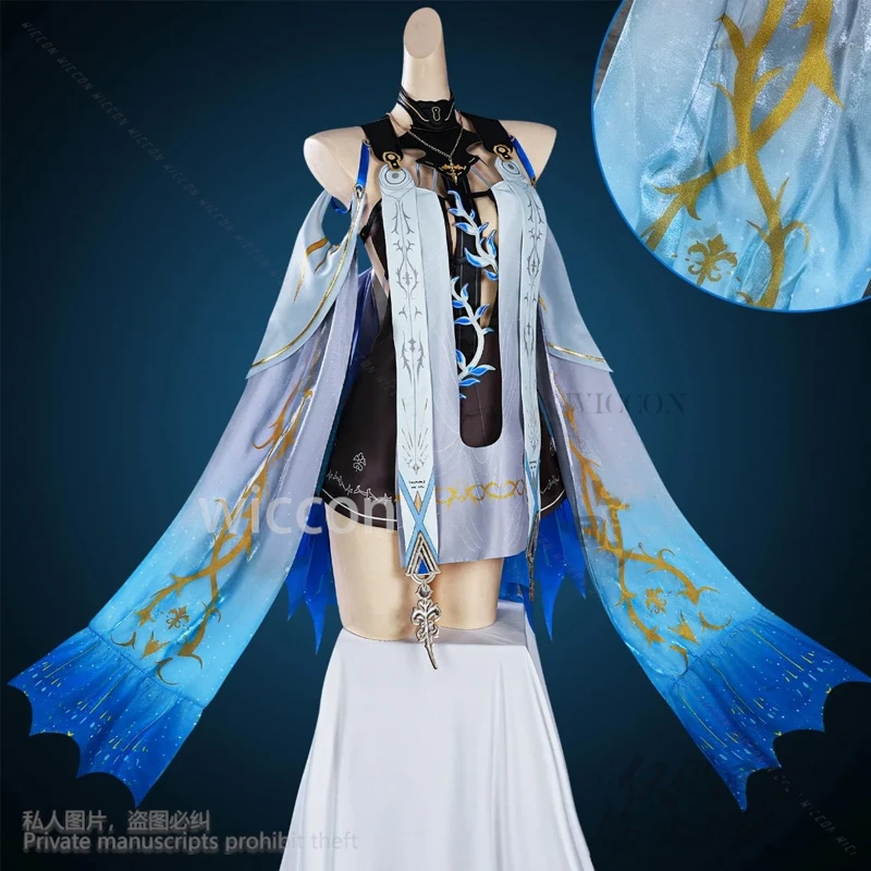 غير النظامية تأثيري لعبة Wuthering موجات تصميم أنيمي تنورة لون الماء مثير لوليتا Cartethyia كوس القرط الدعائم مجموعة مخصصة