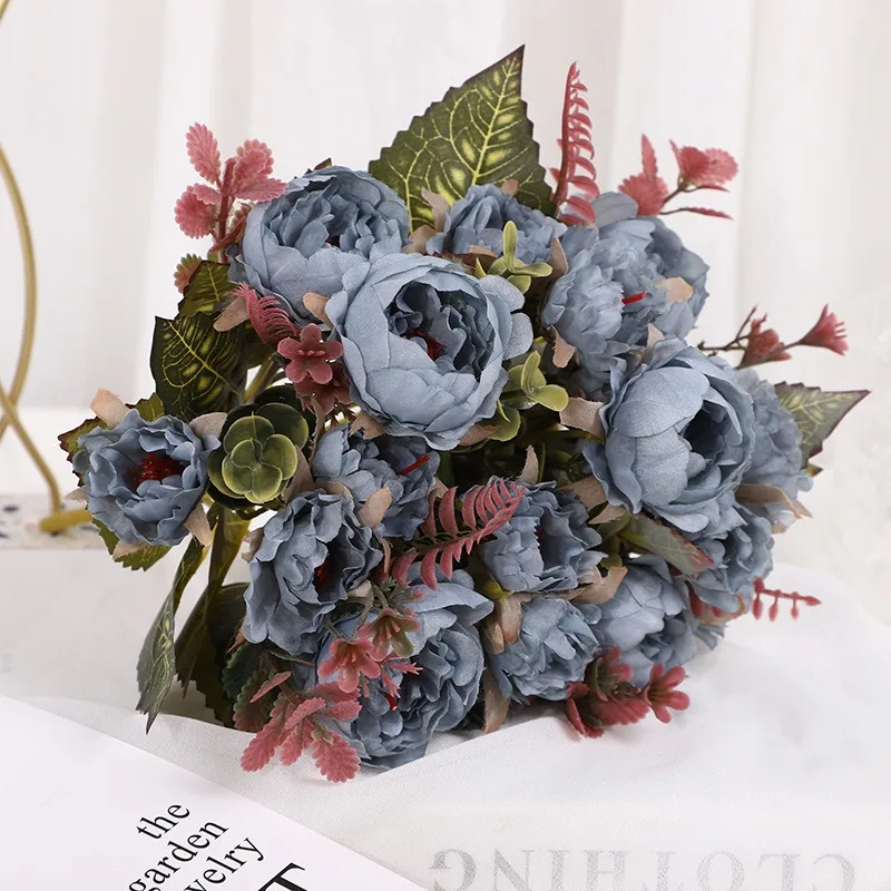 Künstliche Ronghua Pfingstrose Simulation Blume nach Hause Hochzeit gefälschte Blumen bündel Engineering Gartenbau Dekoration – Detail 11