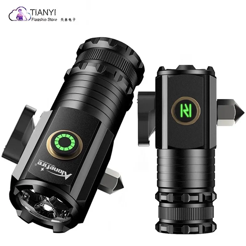 Small 18350 battery USB charging flashlight strong light outdoor small flashlight portable outdoor lighting long-range home