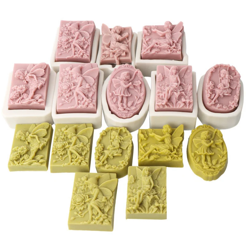 Flower Fairy Silicone Soap Mold DIY Elf Angel Girl Candle Resin Plaster Making Tool Geometry Chocolate Mould Home Decor Gifts