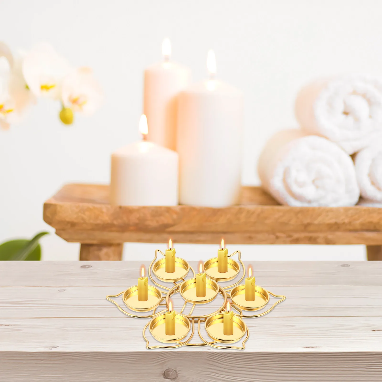 

1Pcs Lotus Shaped Alloy Butter Lamp Holder for Home Temple Decoration Tea Light Table Desktop Adornment Nordic Modern