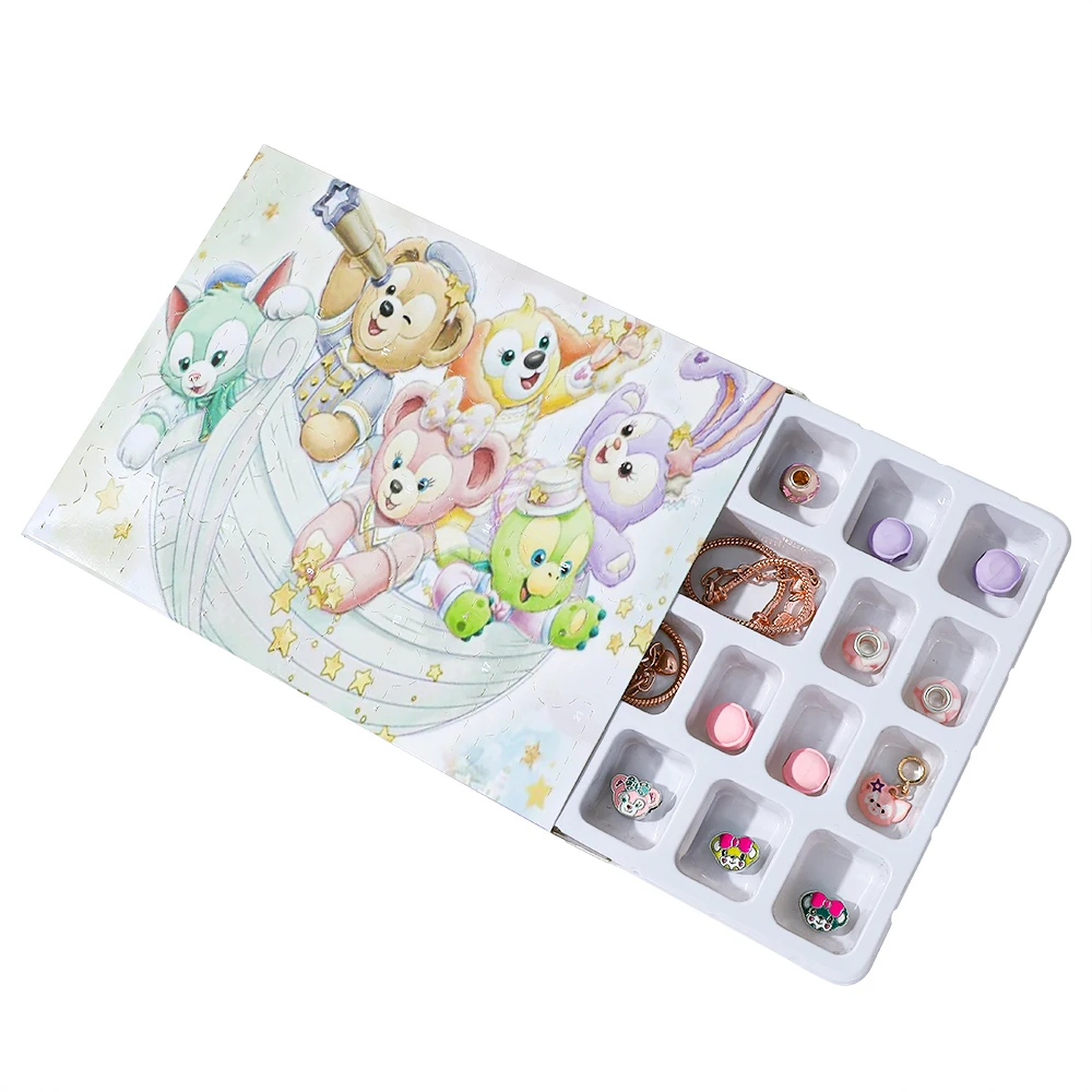 Disney Original Kawaii personaje Duffy Bear LinaBall colgante DIY cuentas caja ciega pulsera conjunto fiesta juguete para regalo hecho a mano