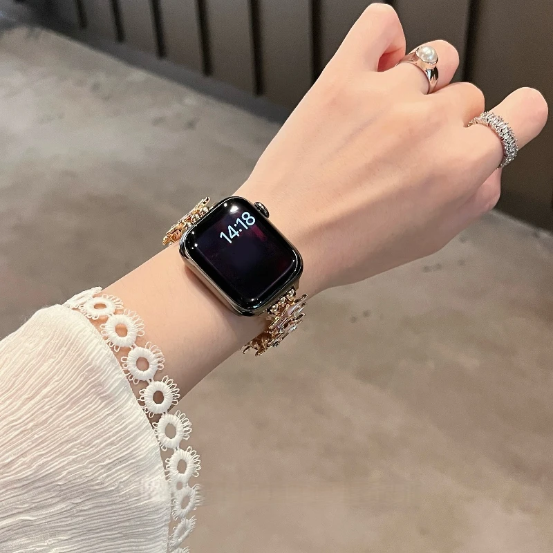 Elastisches Armband für Apple Watch 45mm 41 38 49 46 42 40 44mm Correa Damen Armband iWatch Series Ultra 12 11 10 9 8 7 6 5 4 SE