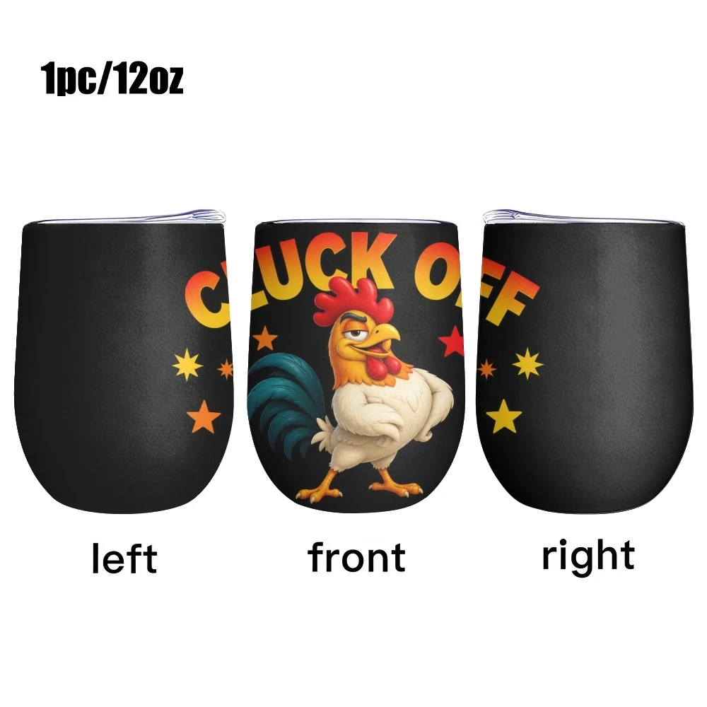Interesting Scream Chicken Vacuum Flasks 12oz Insulated Wine Tumbler Vacuum Coffee Mug Egg Shape Thermos Cup