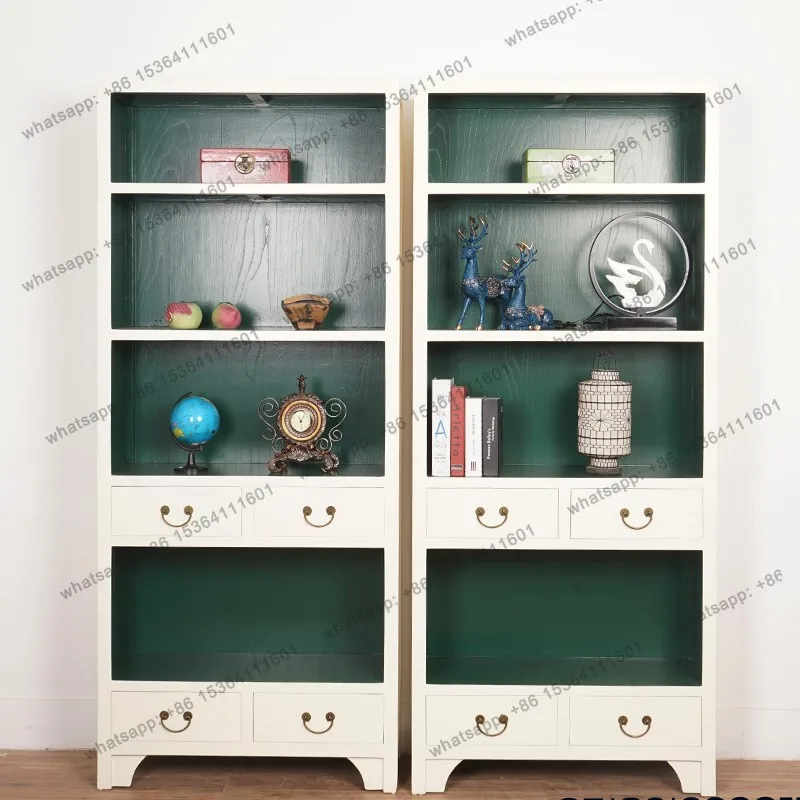 

12New Chinese Style Floor Antique Shelf Storage Rack Creative Storage Solid Wood Retro Display Stand
