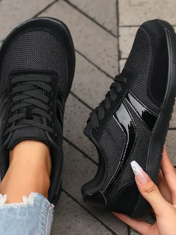 Women's Shoes Sneakers Wide Toe Barefoot Casual Wide Last Fashionable Canvas Black Flat Board Shoes Breathable Mesh Men's Shoes