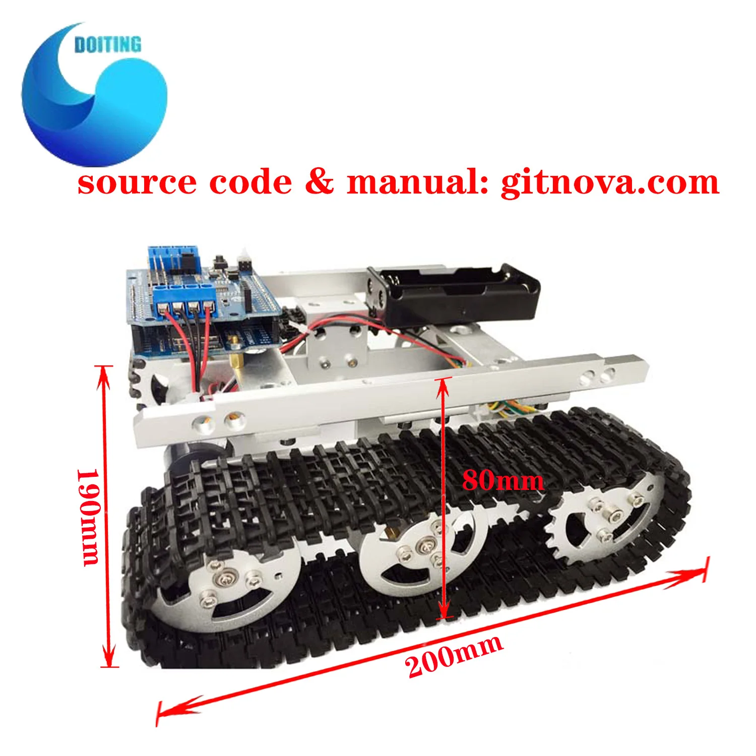 T100 RC Metal WiFi Robot Tank Car Chassis controllato da Android iOS Phone withNodemcu ESP8266 + Kit scheda motorizzata