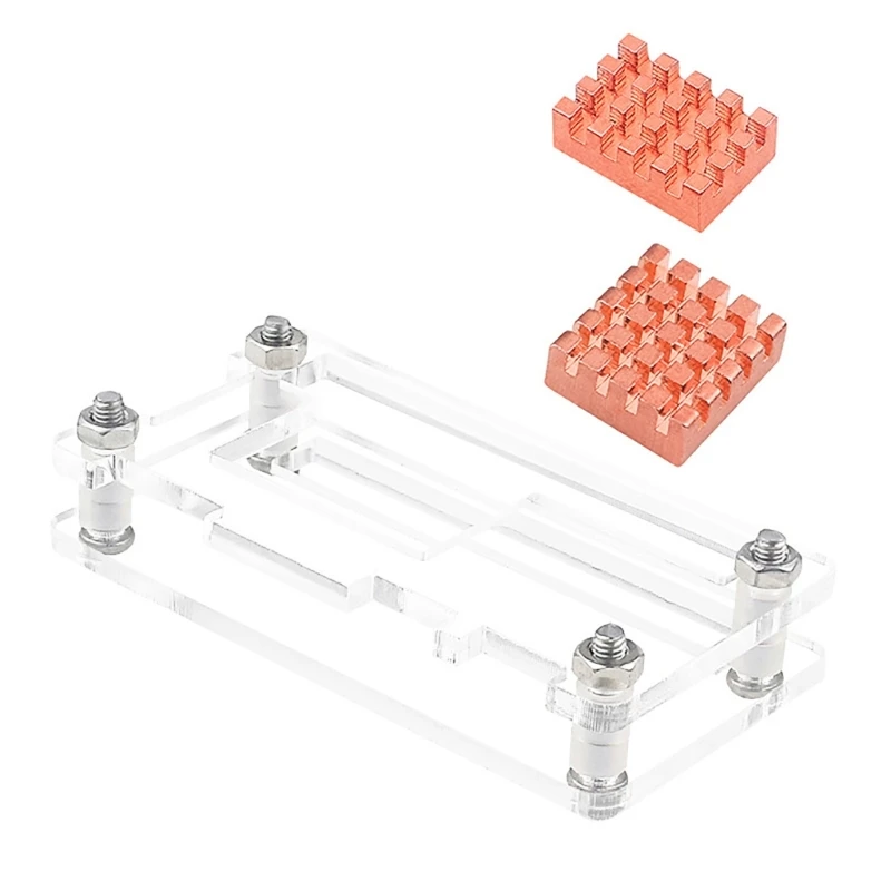 Акриловый чехол для OrangePi Zero2W, прозрачный корпус с медным радиатором из 2 предметов для корпуса OrangePi Zero2W,