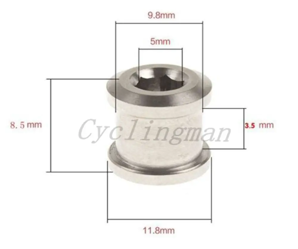 Cycling Bicycle Titanium Ti Crank Set Chain ring Bike M8 Bolts 3.5mm 6.5mm 8.5mm Nuts 5pairs/lot MTB Riding Bicycle Bike Part