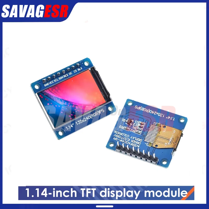 1.14 Inch IPS LCD Display 135x240 SPI ST7789, 65K Color TFT Screen Module for Raspberry Pi ESP32 STM32 DIY Projects