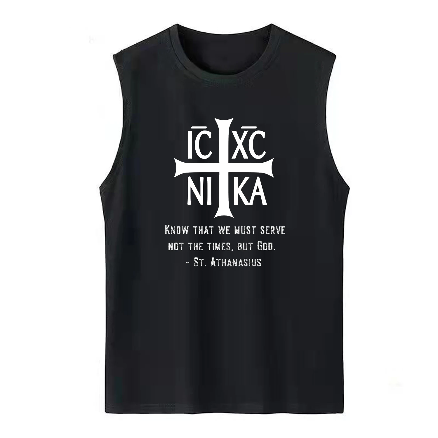 

Christian IC XC NIKA Cross Inscriptions Eastern Orthodox Vests New 100% Cotton O-Neck Tanktops Casual Mens Sleeveless T-shirt