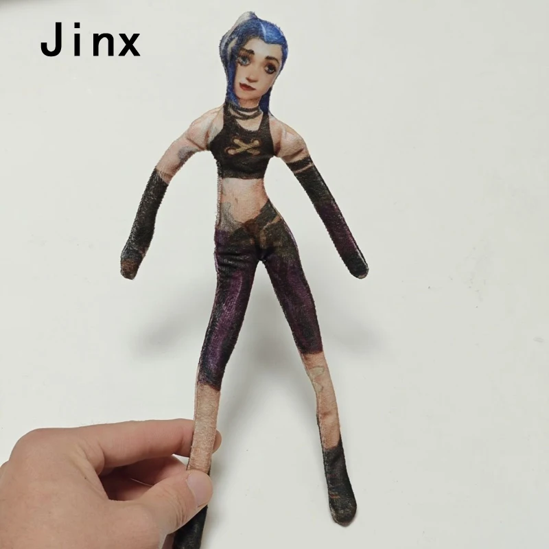 35cm Flexible With Body Wire Funny Cosplay Anime Game Character Powder Jinx / Vi /  Ekko‌ Plush Toys Plushie Doll Holiday Gift