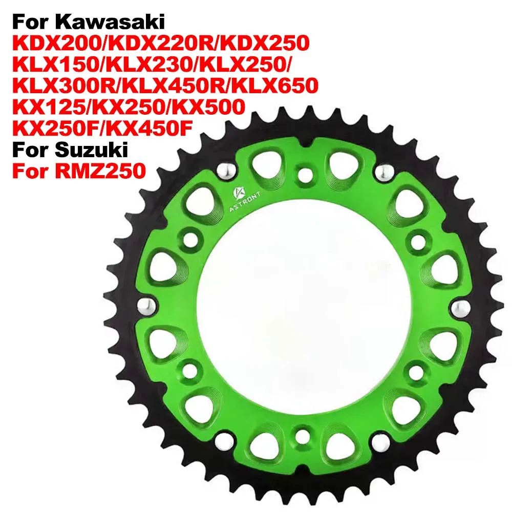 

Motorcycle Chain Rear Sprocket For Kawasaki KDX200/220R/250 KLX150/230/250/300R/450R/650 KX125/250/500 KX250F For Suzuki RMZ250