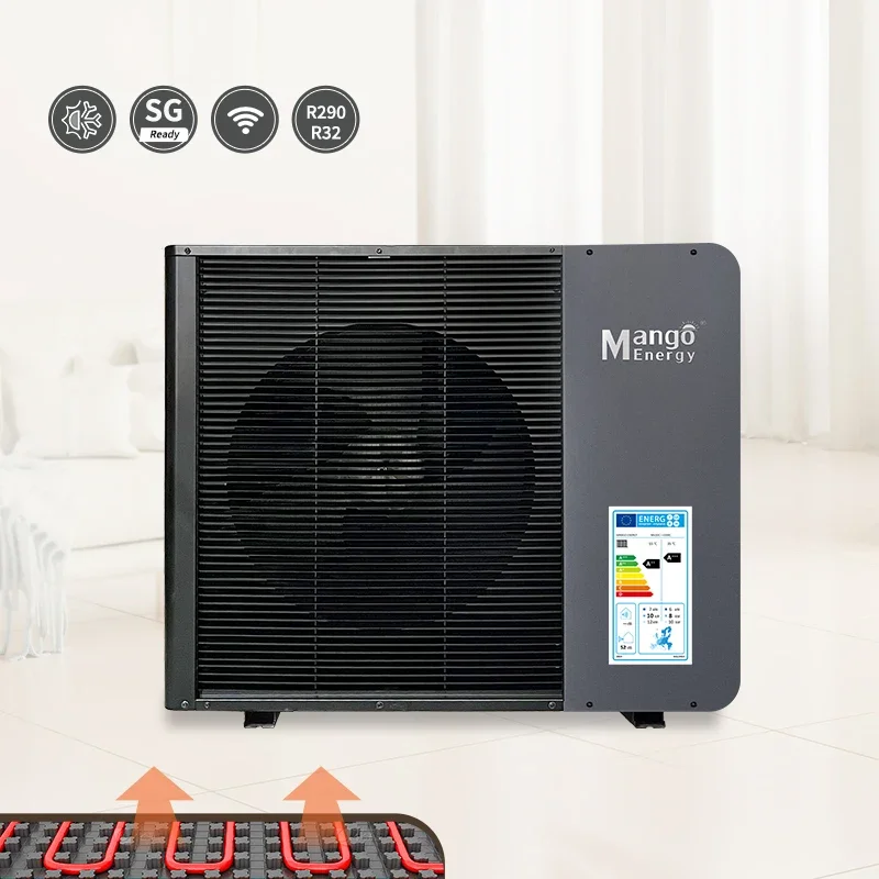 High COP 9KW 16kw Central Heating Pump R32 All In One DC Inverter Air Source Heat Pump Air Water Heater Factory