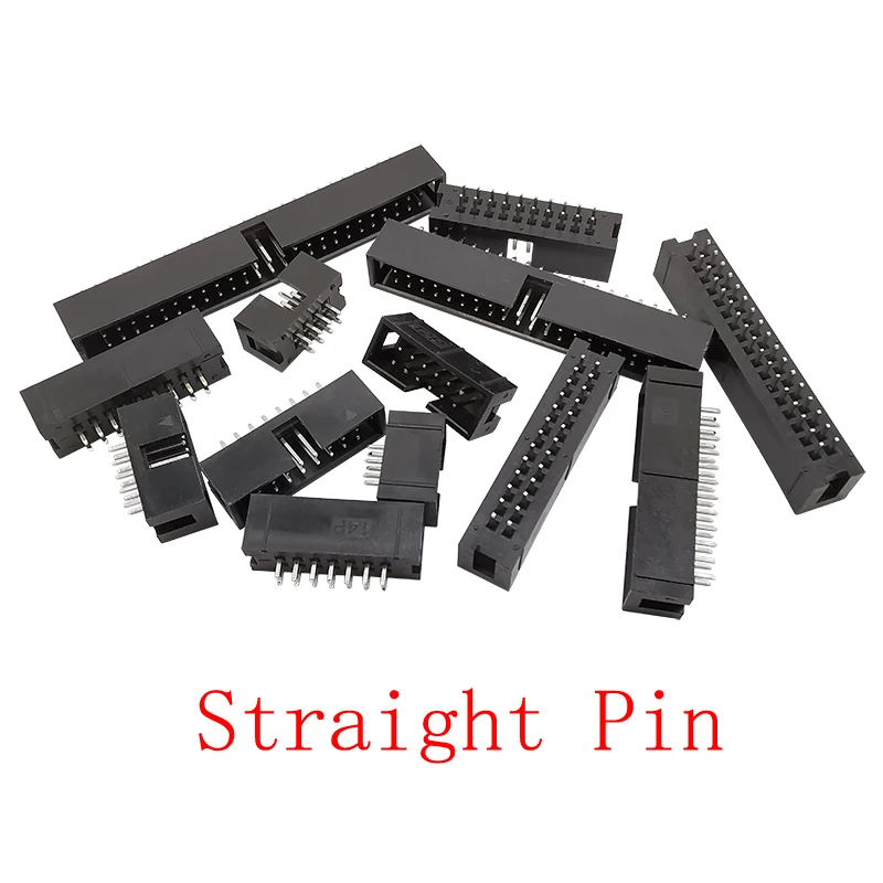 10Pcs DC3 Pitch 2.54mm Female Socket Header Connector ISP Male Double Row Right Angle/Straight IDC Box JTAG Headers 2x3P-25Pin