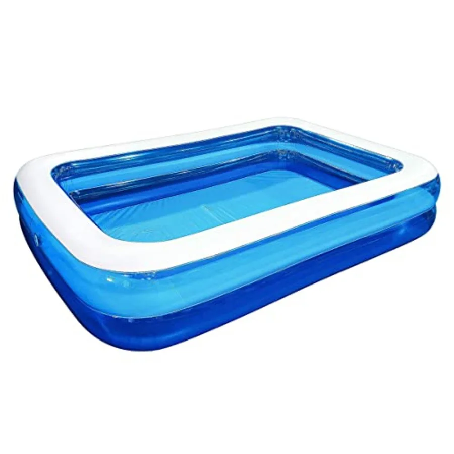 

Giant Inflatable Kiddie Pool - Family and Inflatable Rectangular Pool - 10 Feet Long 120" X 72" X 20"