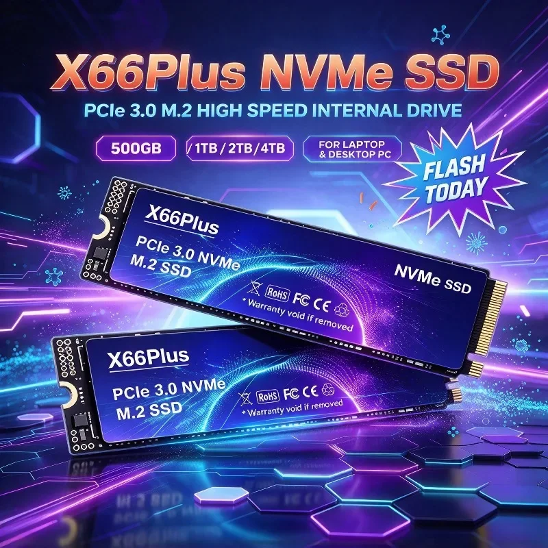 X66Plus M.2 NVMe SSD Hard Disk 500GB/1TB/ 2TB/4TB High Speed PCIe 3.0 Internal Solid State Drive For Laptop Desktop PC