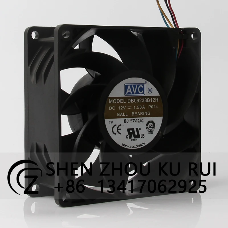 DB09238B12H Case Cooling Fan for AVC 12V 1.50A 90X90X38MM 9CM 9038 4-wire PWM Speed Control Case Fan