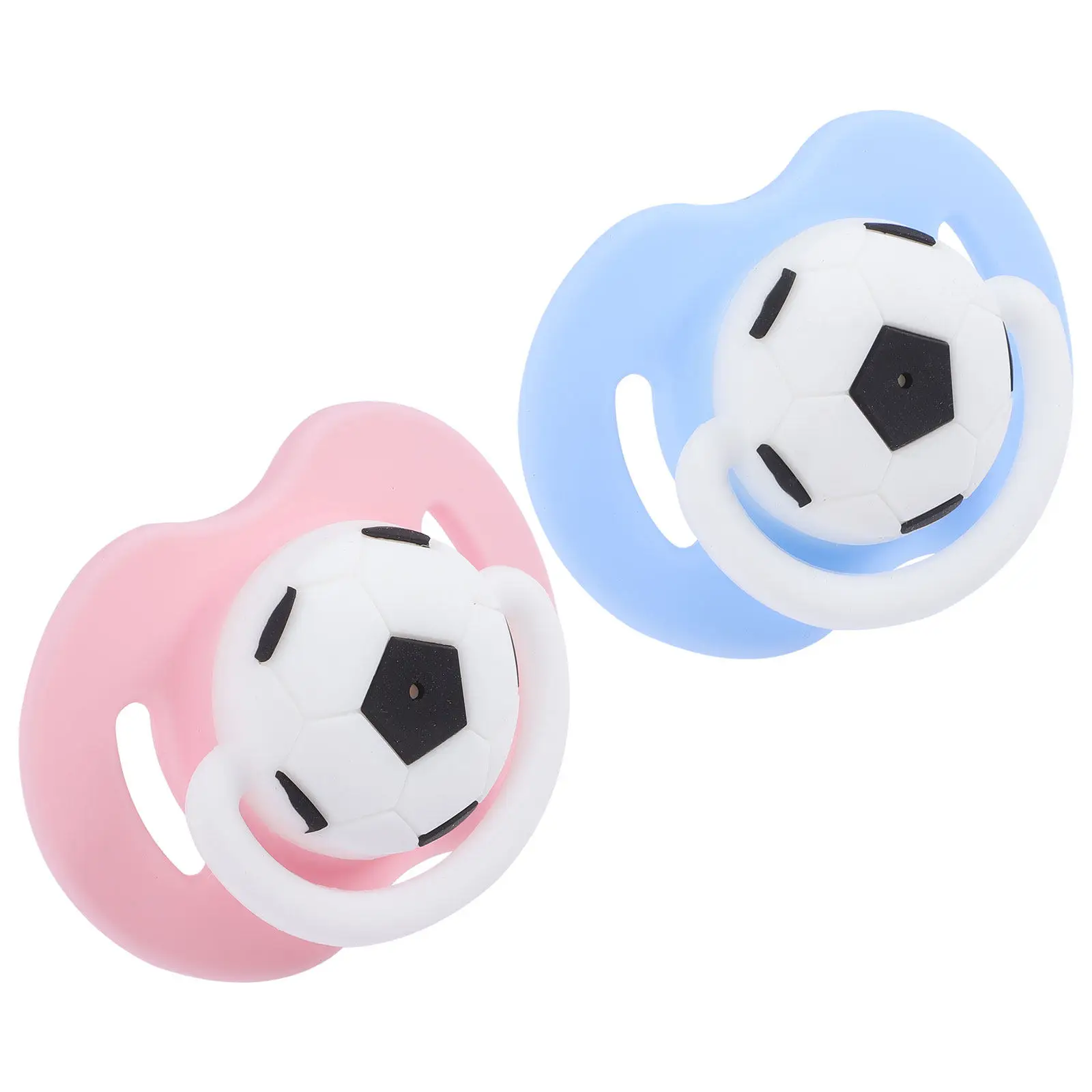 

2Pcs Football Baby Pacifiers Newborn Silicone Soothing Teething Infant Funny Teeth Pacifier Comfortable Jaw Development