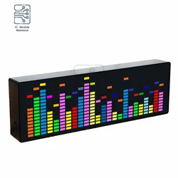 USB LED Stereo Music Spectrum Electronic Clock Sound Control Rhythm Light 1624RGB Pickup Atmosphere Level Indicator