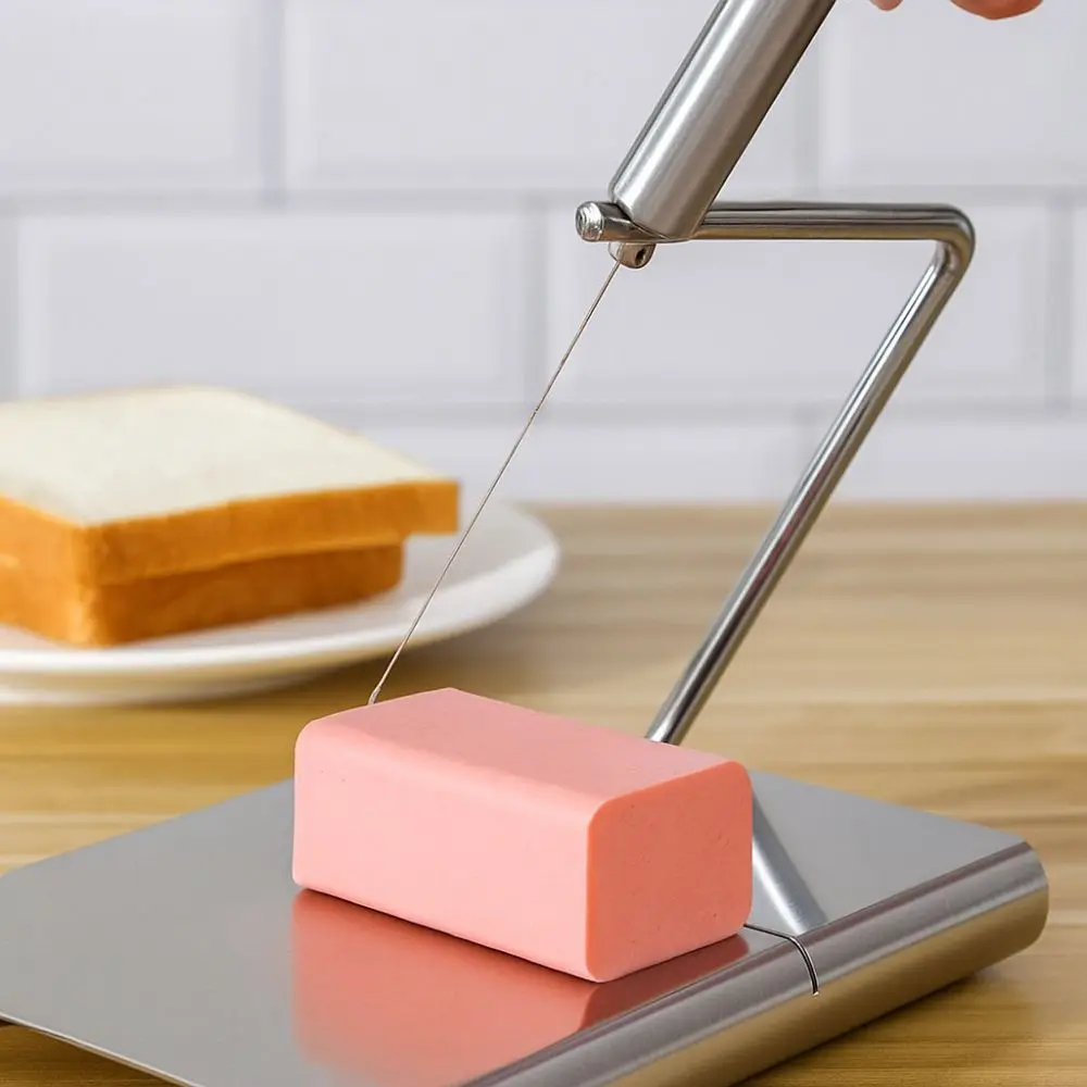 

Non-slip Stainless Steel Cheese Slicer Non-stick Stable Ham Butter Cutter Rust-resistant Handmade Soap Cutter Baking