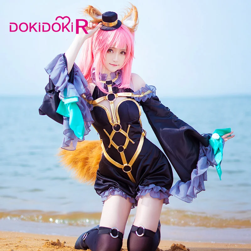 

Dokidoki-r-Juego de Cosplay de "Fate", disfraz de Tamamo no maae, mago de Fate/Grand Order, Fate/EXTRA Tamamo no , para