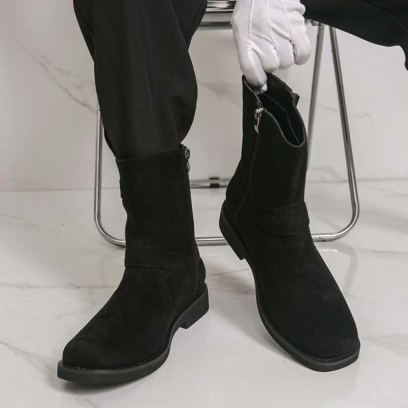 Men's Classic Boots Casual Gentleman British Style 38-46 business office Outdoor hot selling autumn winter shoes Black Versatile
