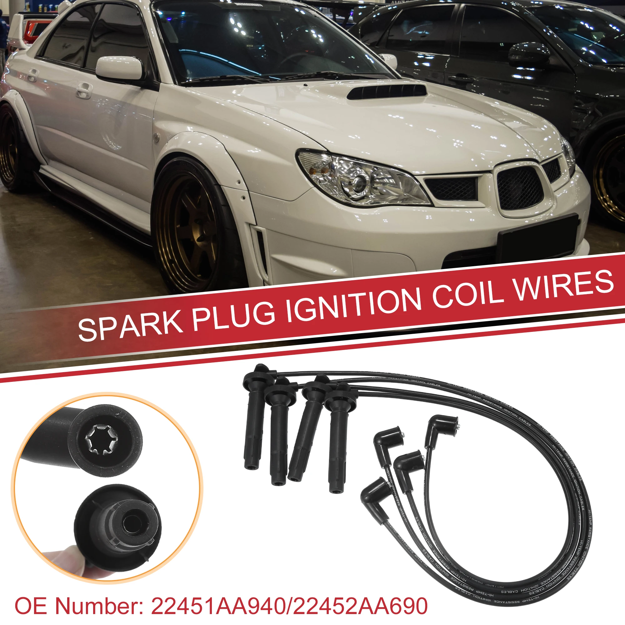 

UXCELL 4 шт. провод свечи зажигания кабель катушки зажигания No 2251AA940 для Subaru Legacy 06-09