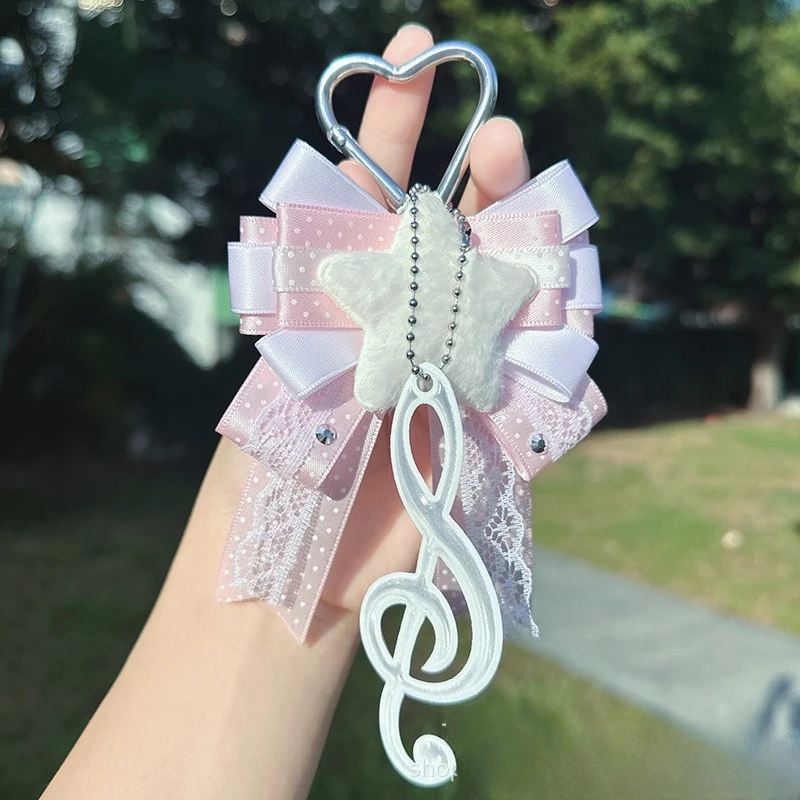 Cute Bow Bag Charm Keychain Organizer Ins Style Aesthetic Bow Accessory for Ita Bag Anime Purse Key Holder Decoration Charm view 6