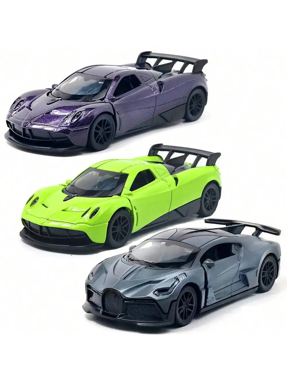 Coche deportivo Elite fundido a presión 1:36: 6 piezas móviles y detalles de motores |   Modelo de coleccionista de aleación con base de pantalla LED