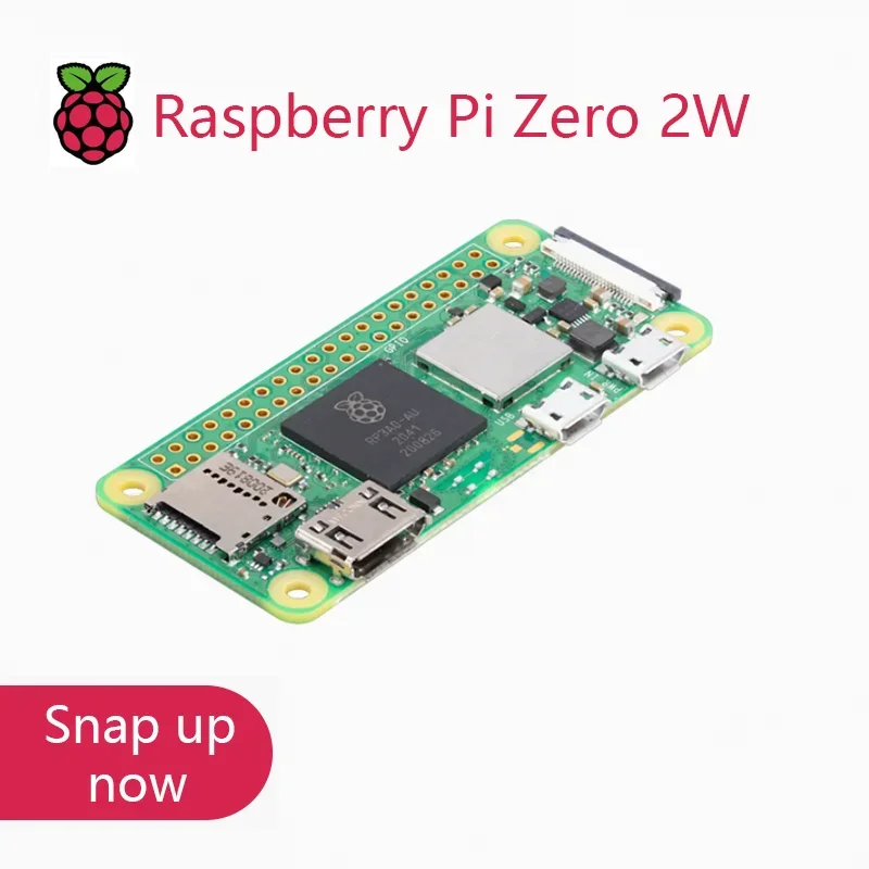 BoMaSRaspberry Pi Zero 2W 1GHz Quad-core 64-bit Arm Cortex-A53 CPU 512MB SDRAM Bluetooth BLE&WiFi Pi 0 2 W With Pin Header Case