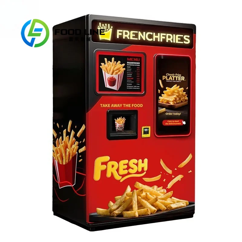 French Fries Vending Machine, Independent Closed‑Cooking Structure Dust‑Proof Hygienic Unattended Fast‑Food Vending Equipment