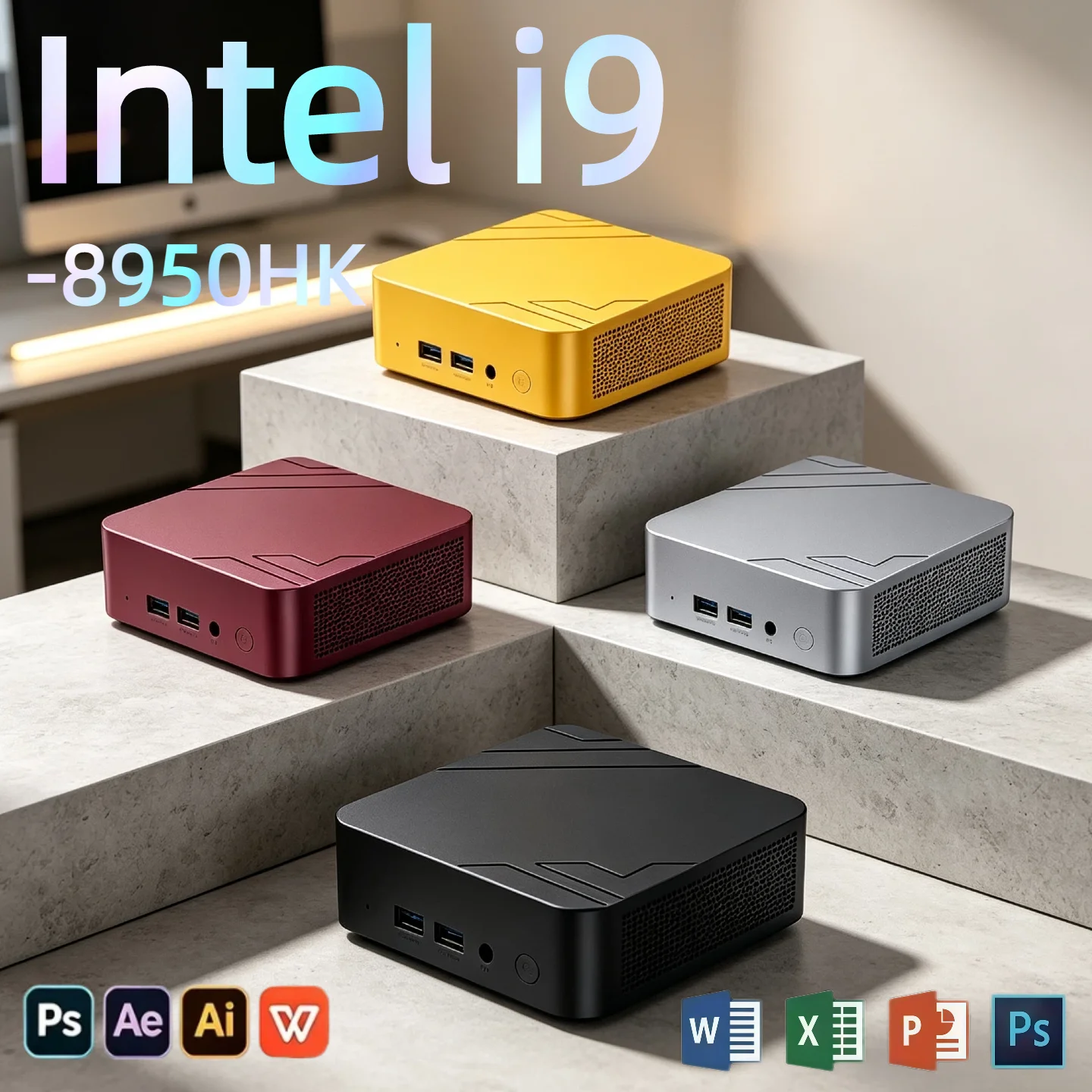 Hot Pick! Core i9 8950HK Mini PC Windows, 16GB RAM 1TB/2TB SSD, WiFi6 BT5.2, 4K HD