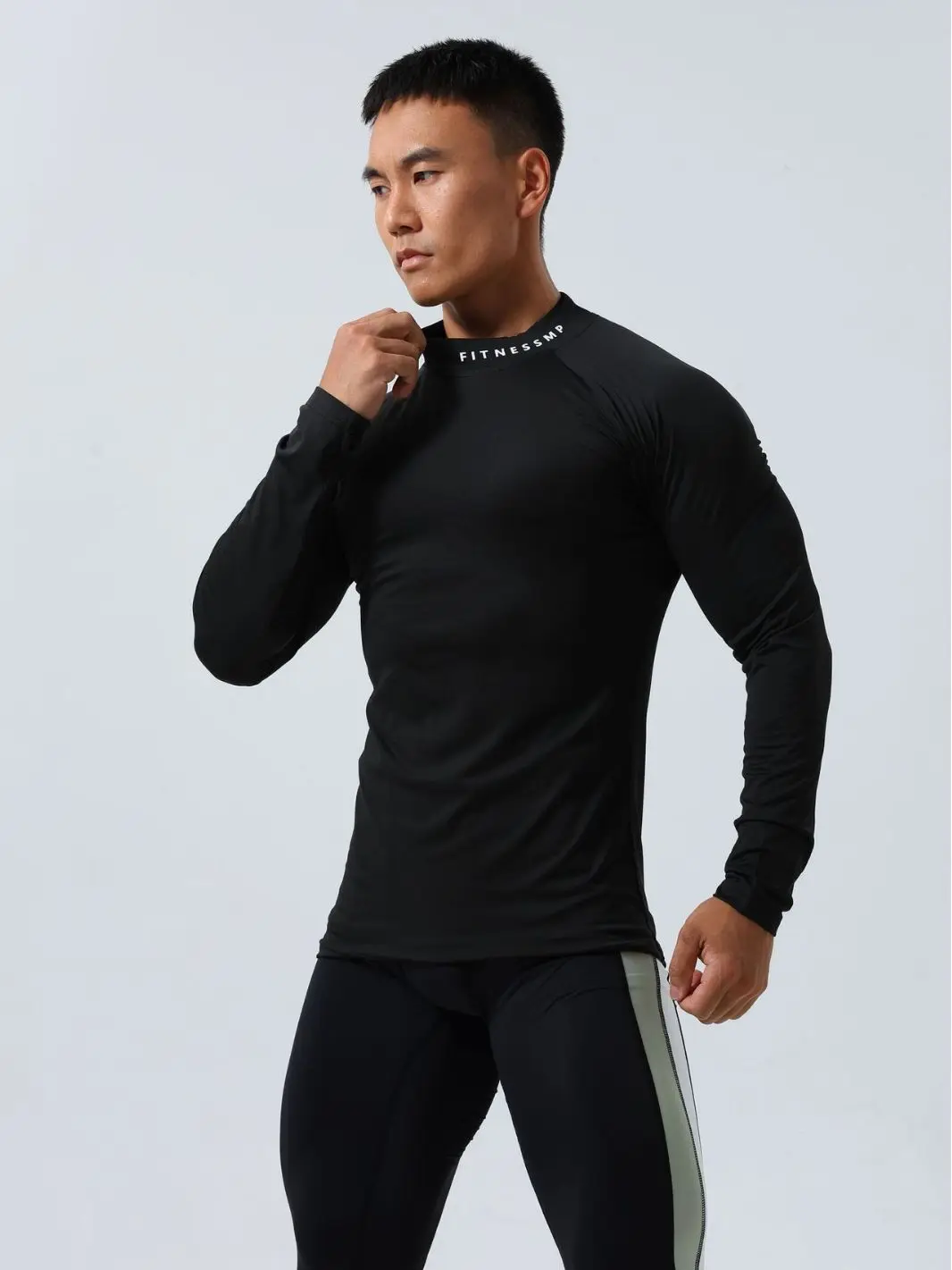 Men\'s Spring Round Neck Warm Long Sleeve Sports Quick Dry Outdoor Tight Leisure Running Fitness Super Elastic Breathable