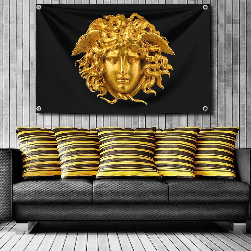 90x150CM Medusa Hanging Flag 60x90CM Polyester Banner V-Versace-S Home Decoration