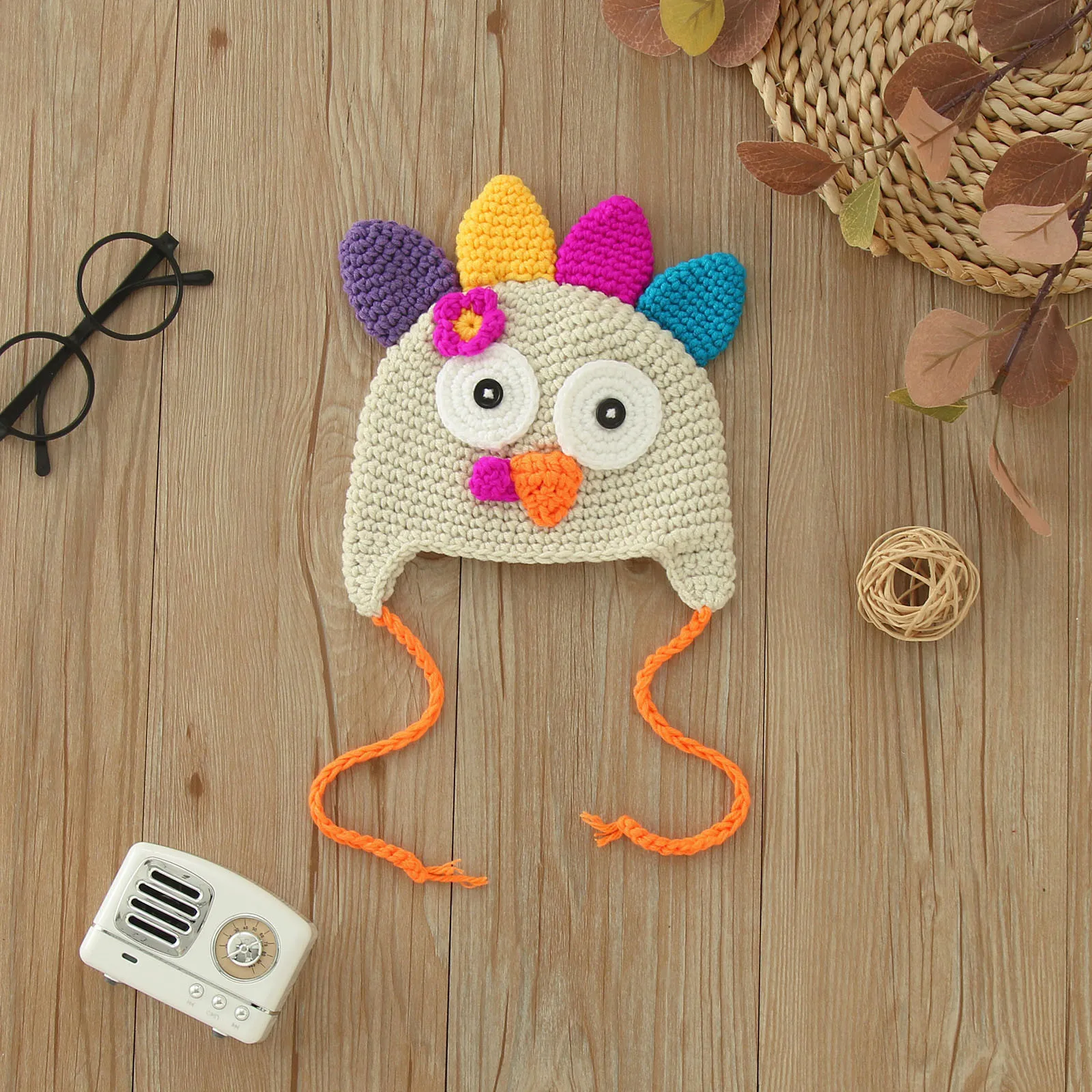 Thanksgiving Child Festival Gifts Baby Hat Infant Boys Girls Knitted Turkey Hats Warm Kids Beanies Handmade Cartoon Newborn Cap