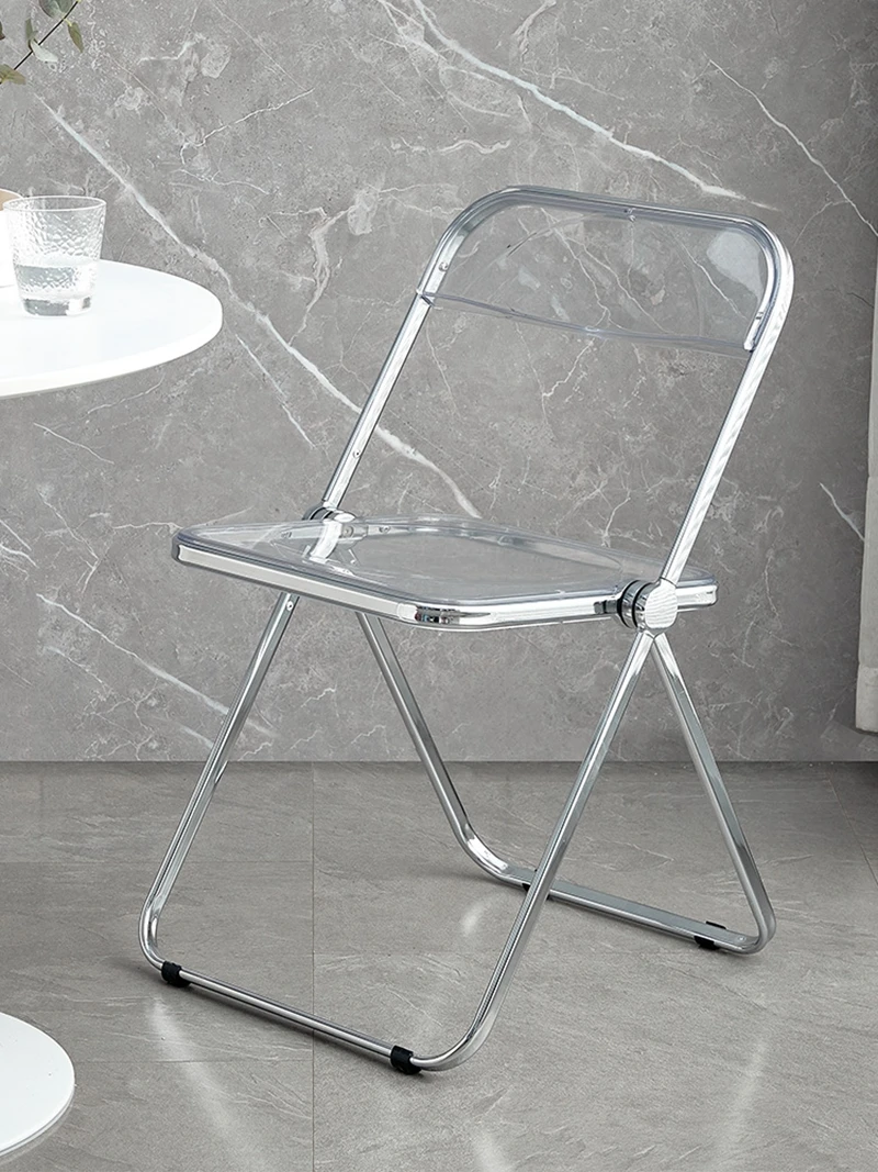 Folding chair acrylic stool transparent chair fashion net red clothing store photo chair simple home ins dining