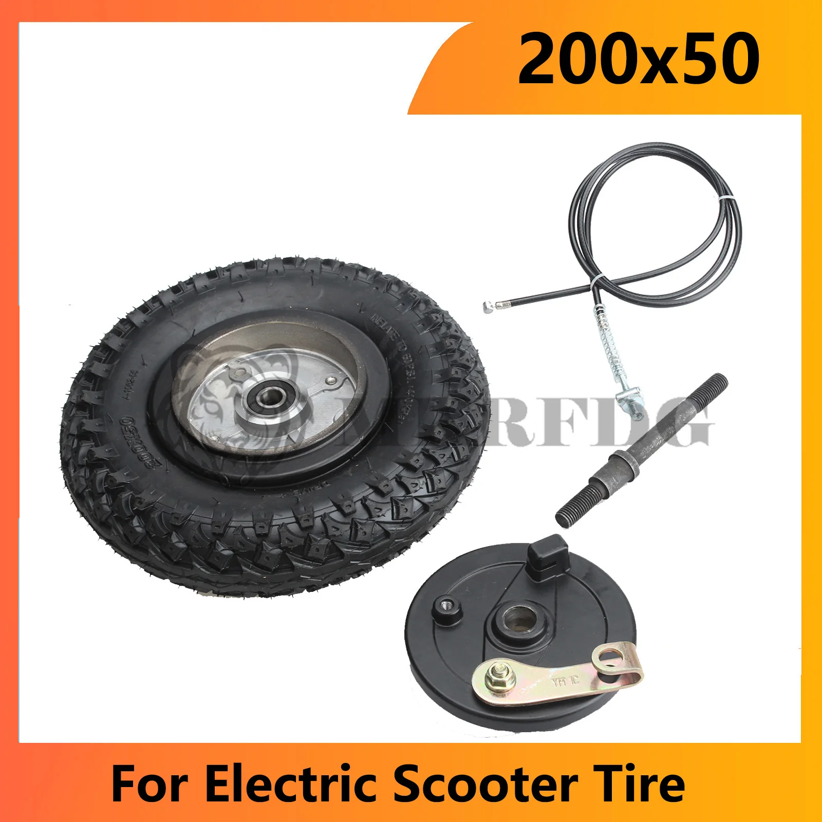 200x50 Pneumatic Wheel With Drum Brake Electric Scooter With Expansion Brake Aluminum Wheel Brake For 8 Inch Wheel Electr Parts