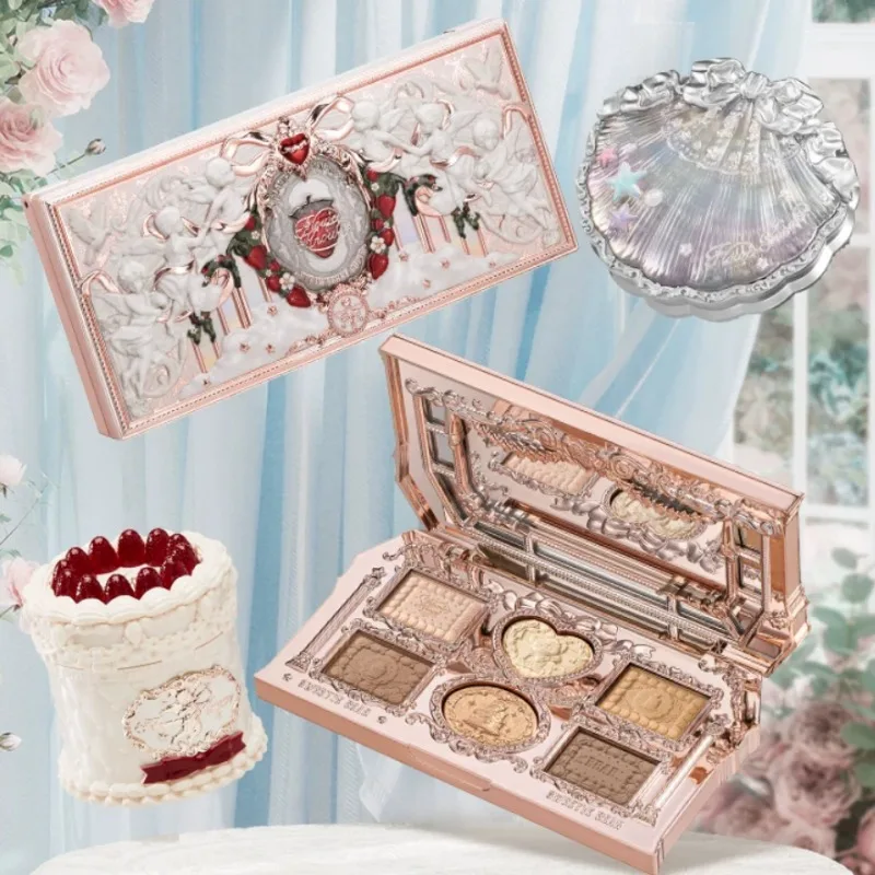 

Flower Knows 4-Piece Makeup Gift Set Bunny Garden Eyeshadow Palette,Strawberry Cupid Pearl Eyeshadow Lip Mud,Long-Lasting Blush